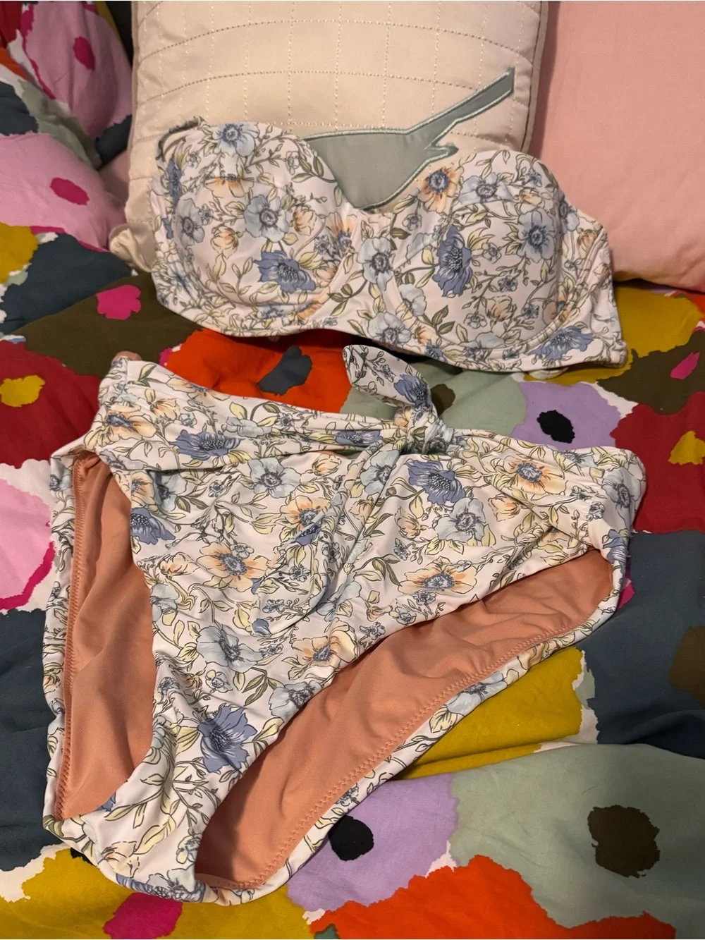 J Crew Floral Vines swim set; 38C and Large